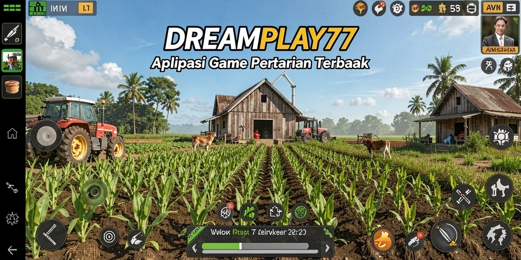 Screenshot utama DREAMPLAY77 menampilkan menakjubkan gameplay pertanian.