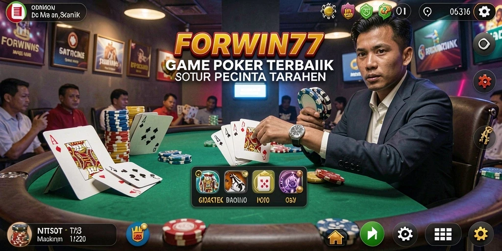 Tampilan gameplay Poker yang menegangkan di FORWIN77.