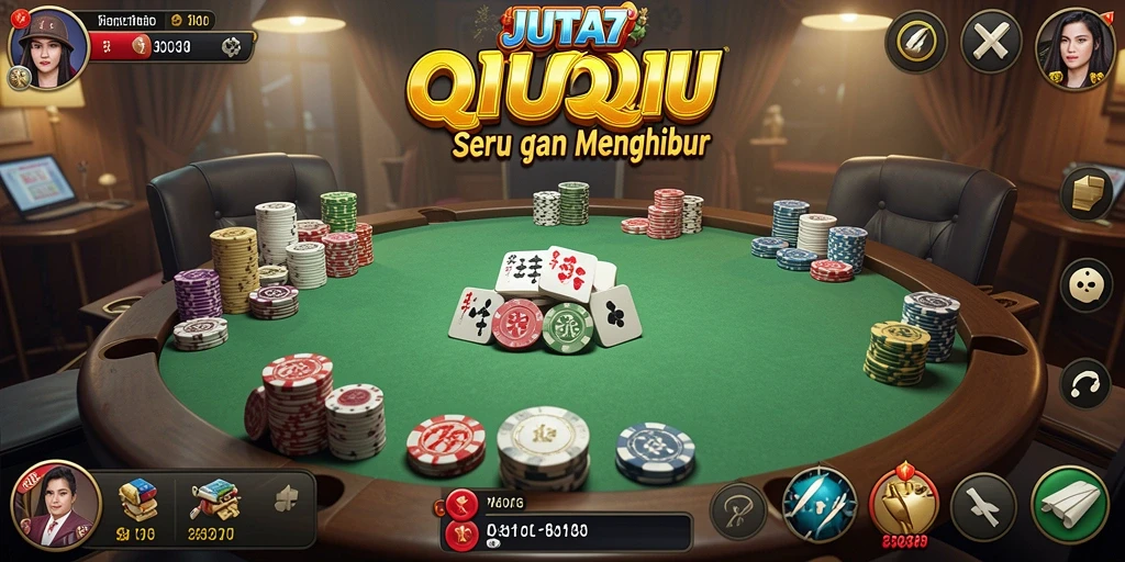 Tampilan menarik dari gameplay QiuQiu di JUTA7.