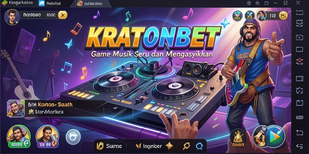 Gameplay KRATONBET dengan musik yang memukau dan tantangan seru.