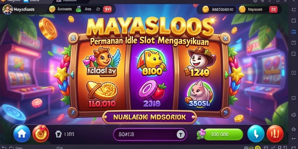 Tangkapan layar utama MAYASLOTS dengan tampilan menarik dari gameplay Idle.