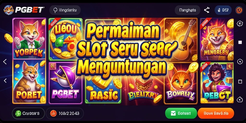 Tampilan gameplay PGBET dengan berbagai tema slot yang menarik.