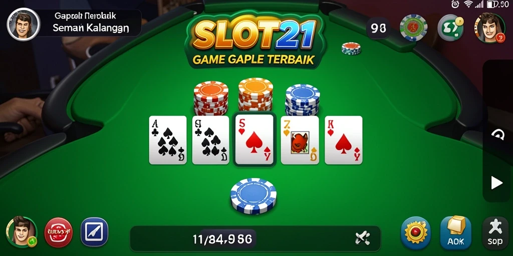 Screenshot gameplay SLOT21 yang seru dan kompetitif dalam bermain Gaple.