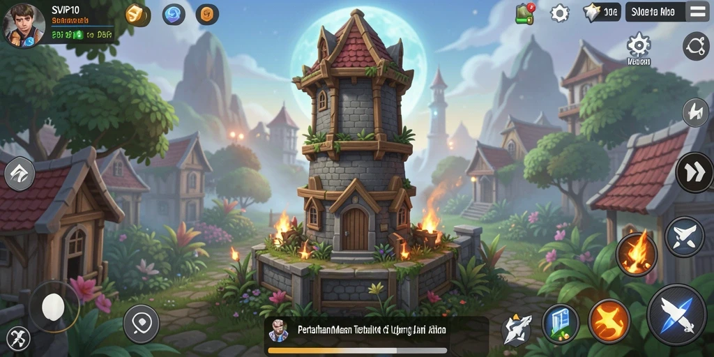 Tampilan permainan SVIP10 yang penuh aksi dalam genre Tower Defense.