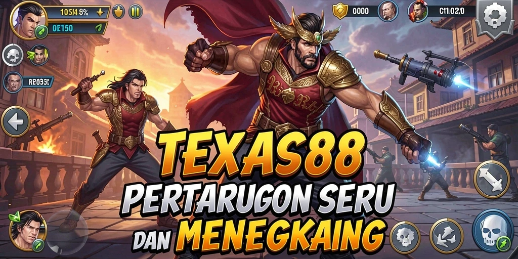 Gameplay TEXAS88 yang mendebarkan dan penuh aksi pertarungan.