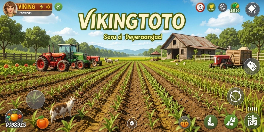 Tampilan gameplay seru dari VIKINGTOTO dengan elemen pertanian yang menarik.